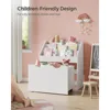 Kids Bookshelf and Toy Organizer, Toy Storage Chest and Bookcase with 3 Shelves, Storage Box with Wheels, Multipurpose 3