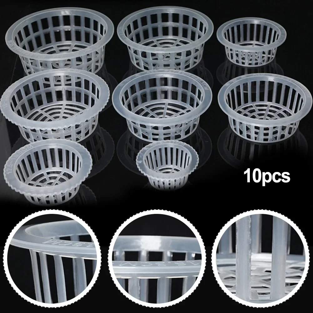 10pcs Plastic Mesh Pots Net Cloning Basket Hydroponic Aquarium Insert Plants Growth Flower Pot Tray Garden Supplies LNY9198 Nursery Pots