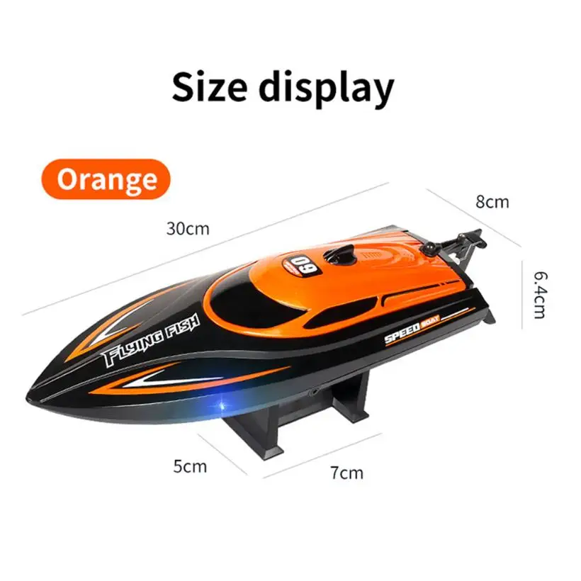 2.4G 4CH RC Boat Waterproof 25km/H High Speed Electric Racing Speedboat with LED Light Outdoor Lakes Pools Toys for Boys Kids remote control boat
