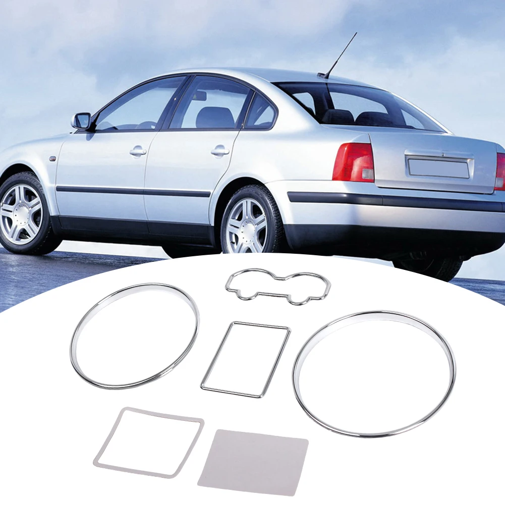 Chrome Speedometer Dash Rings Bezel Trim Silver Dashboard Bezel Rings for VW Passat 3B B5 1997-2001 Golf 1997-2003