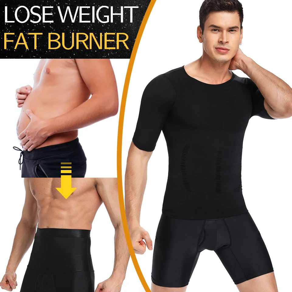 Men Boxer Briefs Body Shaper Waist Trainer Compression Shorts Tummy Control High Waist Boxer Modeling Shapewear Open Crotch Pant