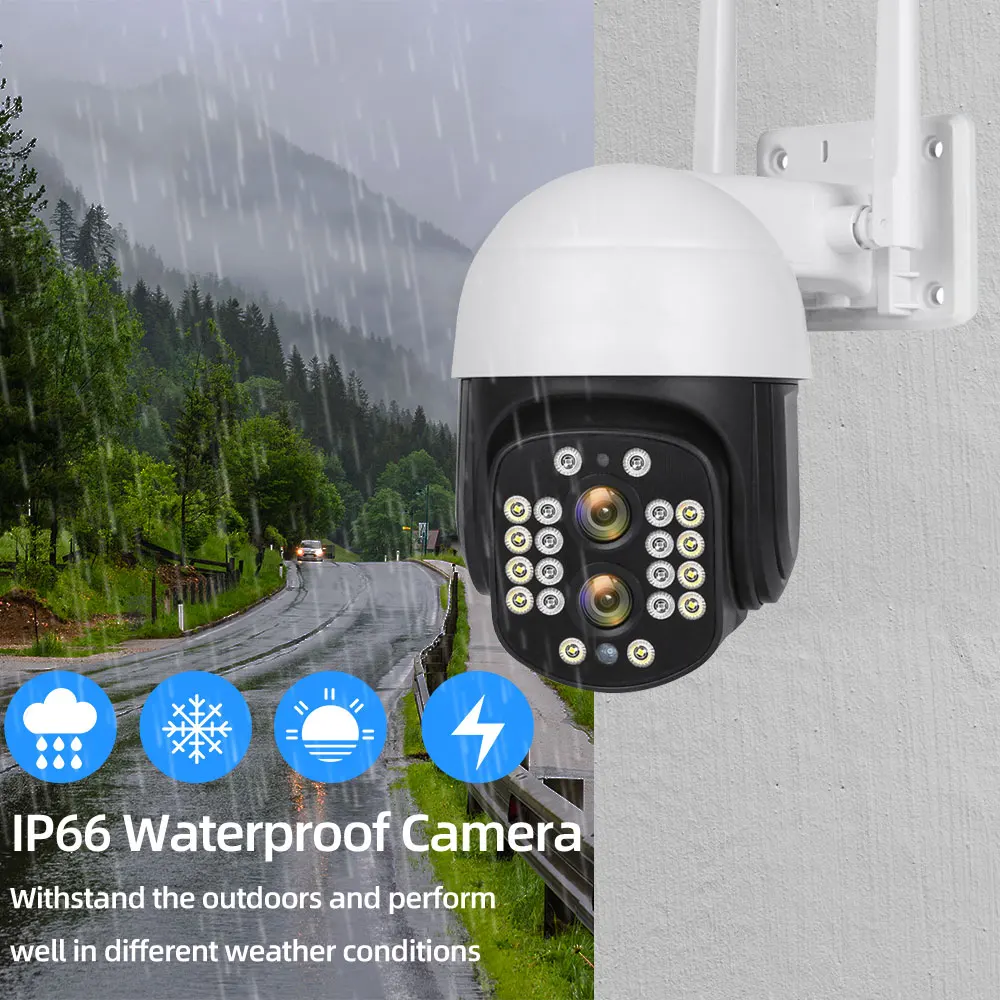 8MP Wifi IP Color Camera 4k Outdoor 10X Zoom PTZ Camera 8.0MP HD H.265 AI Auto Tracking Security Protection CCTV Cam IPC360 Home