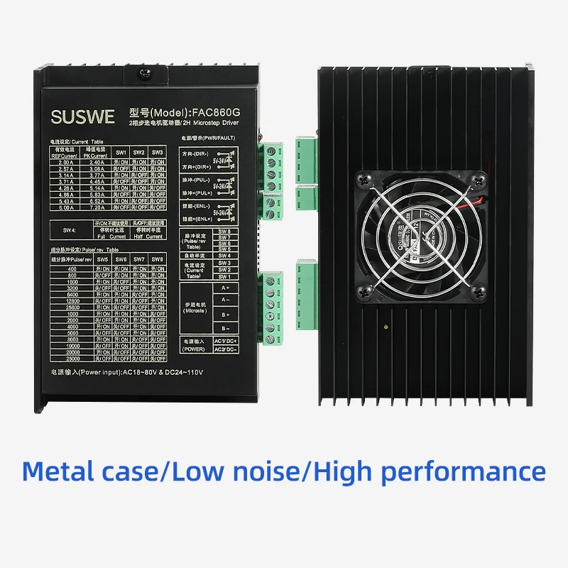 고성능 저소음 2 상 DSP 디지털 스텝퍼 모터 드라이버, FAC860G, DC 24-100V, AC 18-80V