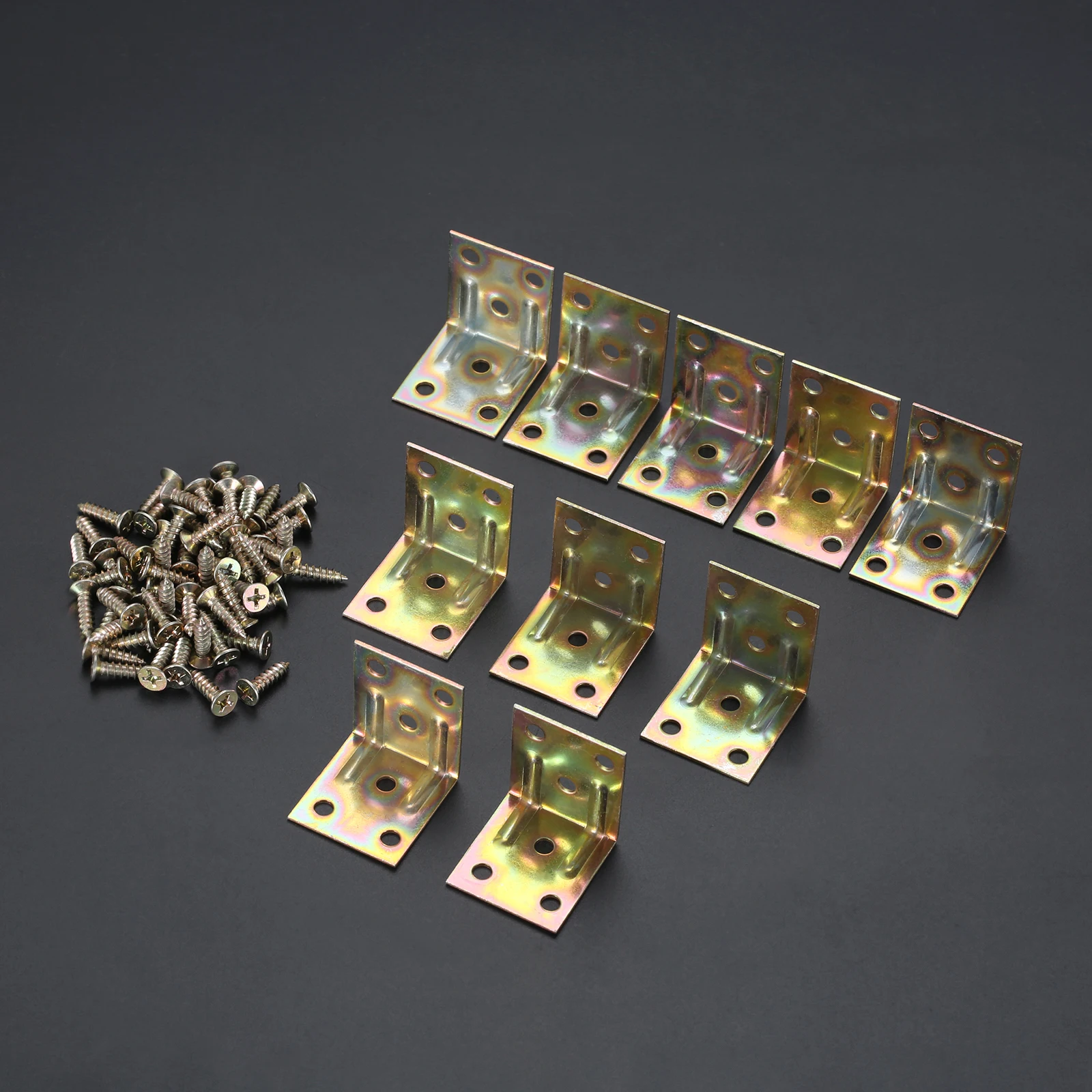 

10Pcs Right Angle L Bracket Metal Corner Brace Shelf Holder Wall Rack Support for Wood Shelves Dresser Chair Furniture Hardware