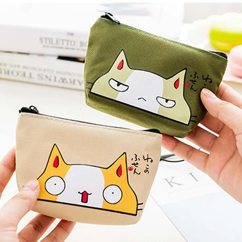 

Cute Elegant with Zipper Multifunctional Cat Print Cartoon Card Holders Women Wallets Korean Money Bag Small Coin Purse
