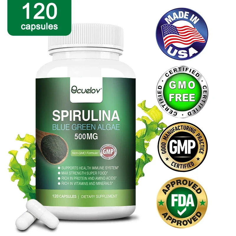 EspirulinaBlueGreenAlgae120cpsulasRefuerzoinmunolgicoNatural