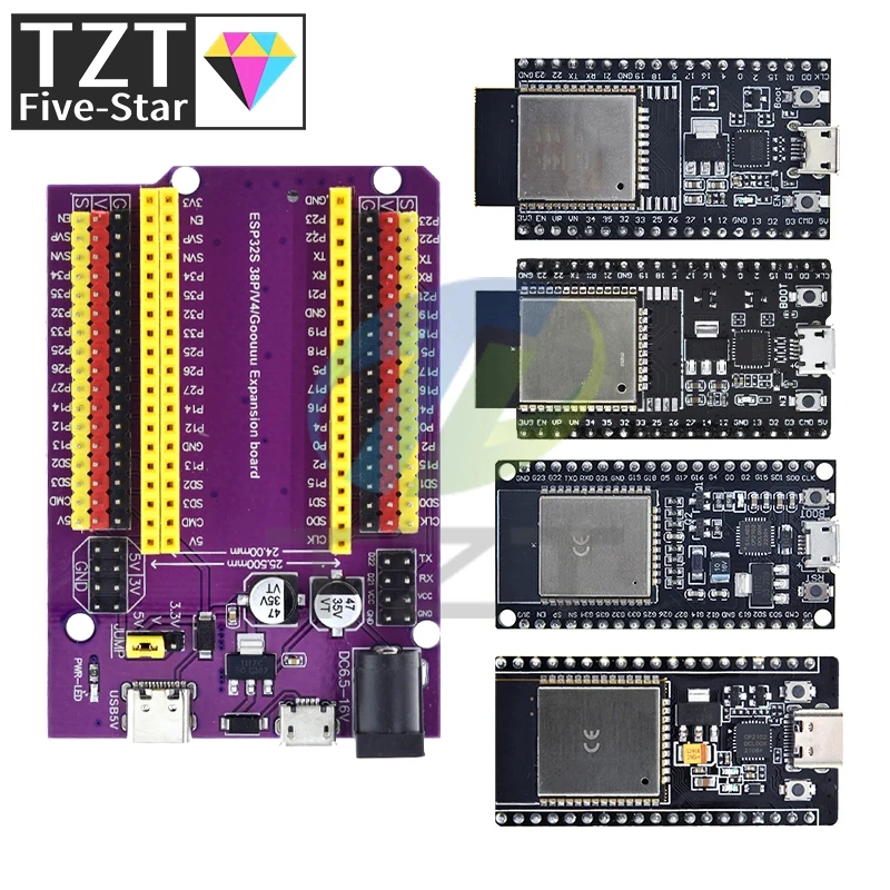 ESP32 Entwicklungsboard TYPE-C/MICRO USB CP2102/CH9102 WiFi+Bluetooth Dual-Core ESP32-DevKitC-32 ESP-32 Erweiterungsplatine