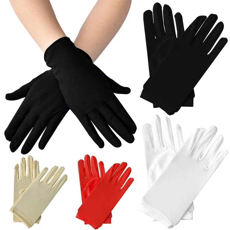 Summer Thin Sun Protection Gloves Women Fashion Etiquette Dance Pure Color  Elastic Cycling Driving Mittens