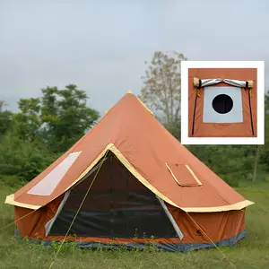 Vevor Camping Zelt 4-12 Personen 3-7m wasserdichte Baumwolle Leinwand  Glocken zelt im Freien 4