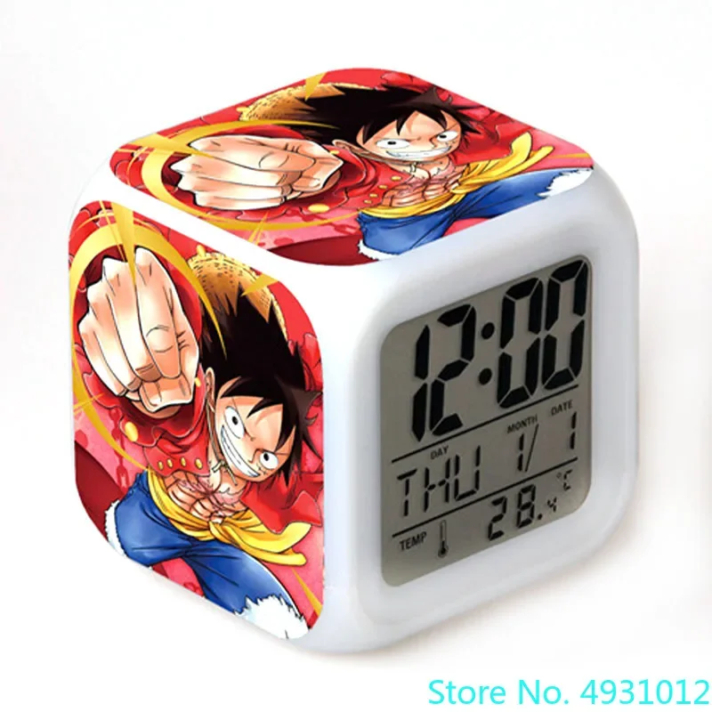 

8x8x8 см аниме One Piece Luffy светодиодный цифровые часы Chopper Zoro игрушки Санджи и нами Ace Sanji Robin будильник фигурка игрушки кукла подарок