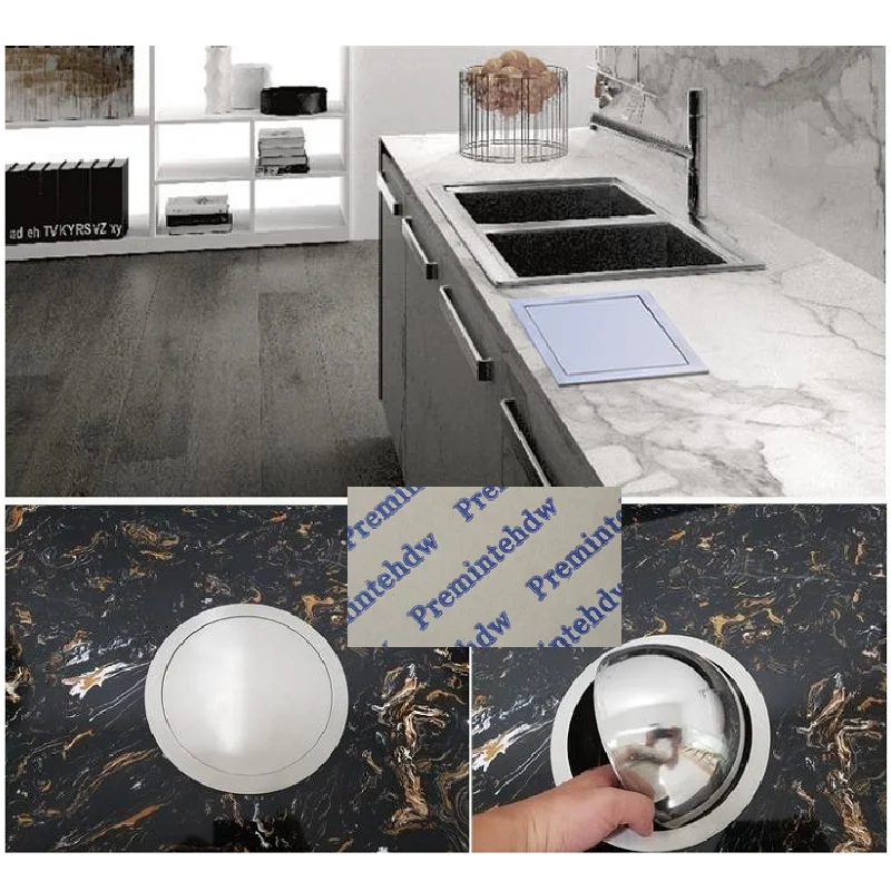 SUS304 Square Round Rectangle Built-in Drop In Counter Bench Top Trash Waste Garbage Chute Flip-top Cover Lid Hotel Public