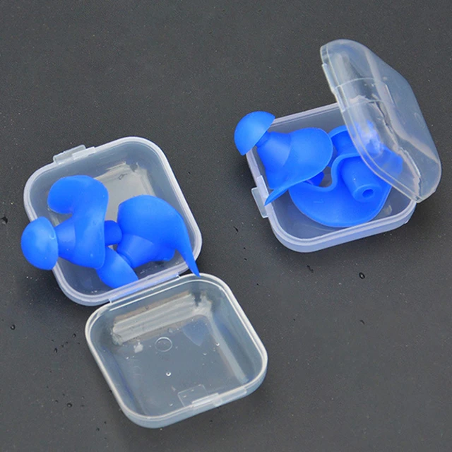Ensemble de natation en silicone souple étanche, ensemble de bouchons  d'oreilles avec pince-nez et une boîte en plastique portable pour la  natation - Temu France