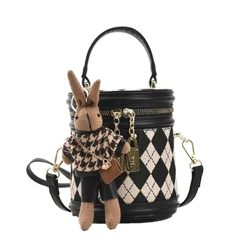 Damen tasche für Damenmode Luxus Designer Reiß verschluss kleine Handtaschen für Damen Leder Eimer Umhängetasche neuer Trend Anhänger — изображение 6