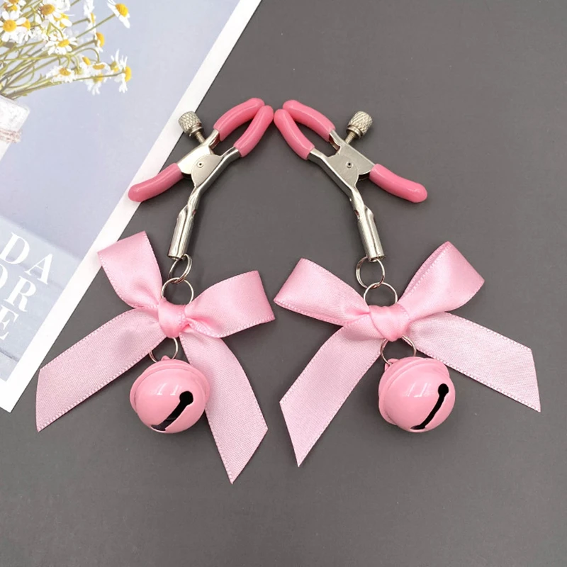 4 Colors Sexy Bow Adjustable Nipple Clamp Breast Bdsm Small Bell Adult Fetish Flirting Teasing Sex Toys For Couples sex party toys erotic sex toy sex toys nipple clamp sex bondage toys