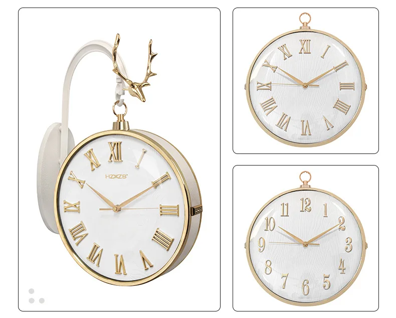Double-Sided Quartz Hanging Home Clock Wall-Mounted Precision Clock Fashion Decoration Of Living Room Modern Design 25 Double-Sided Quartz Hanging Home Clock Wall-Mounted Precision Clock Fashion Decoration Of Living Room Modern Design
