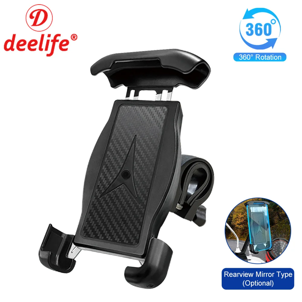 

Deelife Motorcycle Cell Phone Holder for Motorbike Bicycle Handlebar Mobile Stand Support Smartphone Moto Mirror Telephone Mount