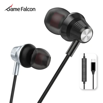 Auricolari cablati in-ear USB Type-C HiFi Stereo con microfono e controllo a filo per laptop, tablet e telefono