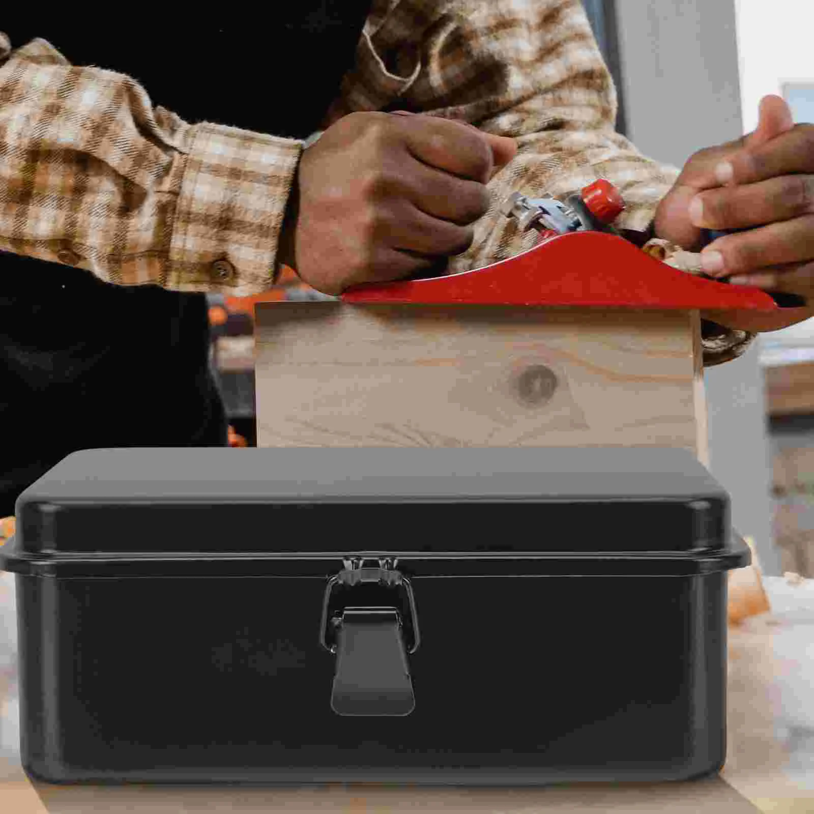 Toolbox Organization Organizer Metal Boxes Black Hot Blast Wood Furnace Parts Travel 2