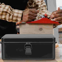Toolbox Organization Organizer Metal Boxes Black Hot Blast Wood Furnace Parts Travel 2