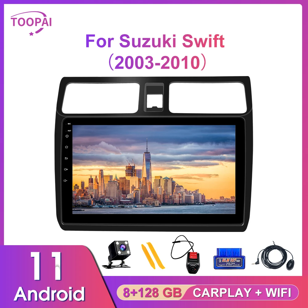 

Toopai For Suzuki Swift 2005-2010 Car Multimedia Player GPS Navigation Head Unit Stereo Android 11 8G/128GB Video Player Media