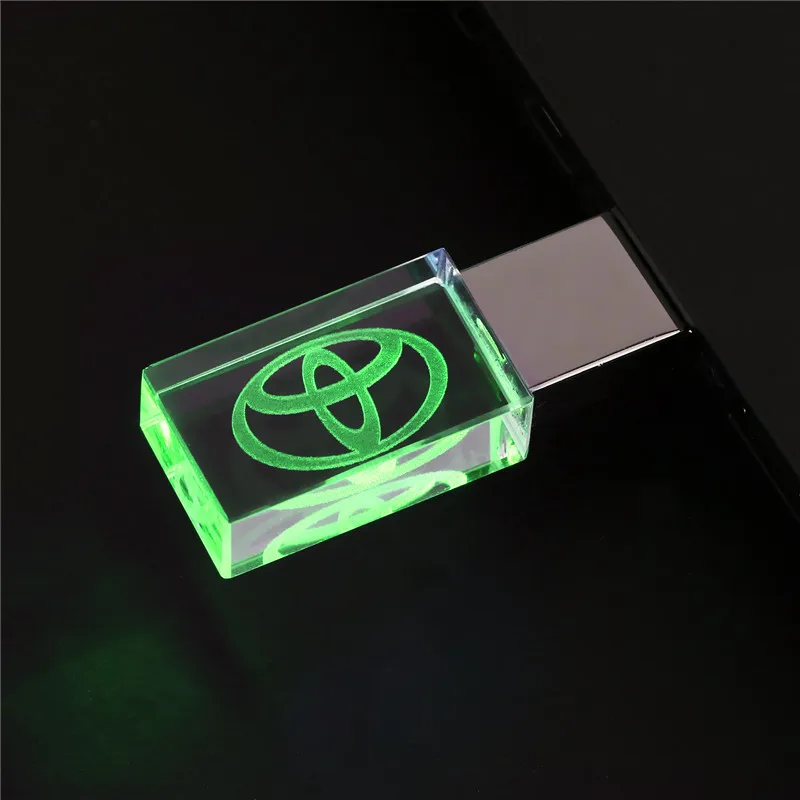 thumbnail image 4 of Nuevo regalo de coche, unidad flash USB de cristal de moda de 128 GB con luz LED, memoria USB con logotipo personalizado gratuito, unidad de almacenamiento externo, 4 of 5
