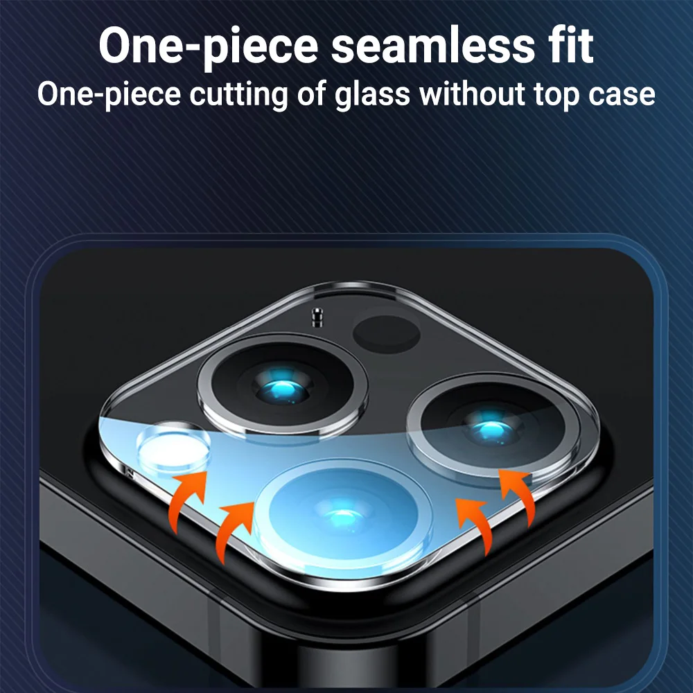 Premium Luxury Camera Lens Protective Cover with Glass Film Protection
