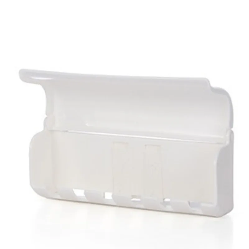 Compact Wall-Mounted Toothbrush Organizer with Cover and Self-Adhesive Backing