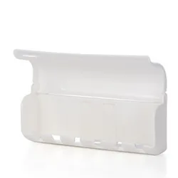Compact Wall - Mounted Toothbrush Organizer with Cover and Self - Adhesive Backing (WHITE)