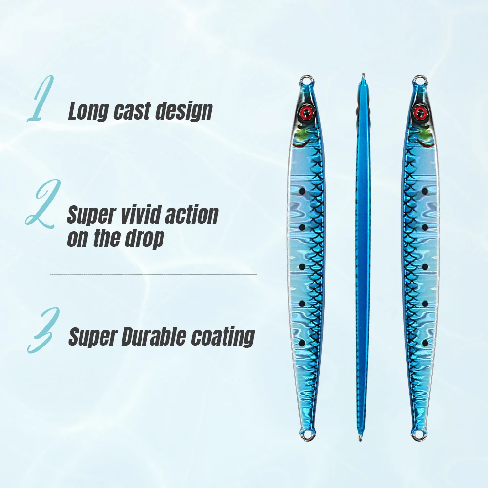 JIGGING PRO Sardine Slider MJ093S Mikro-Metall-Jig 10g 20g UV-Beschichtung Leuchtend Weitwurfköder für Salzwasser-Angeln – Detail 4