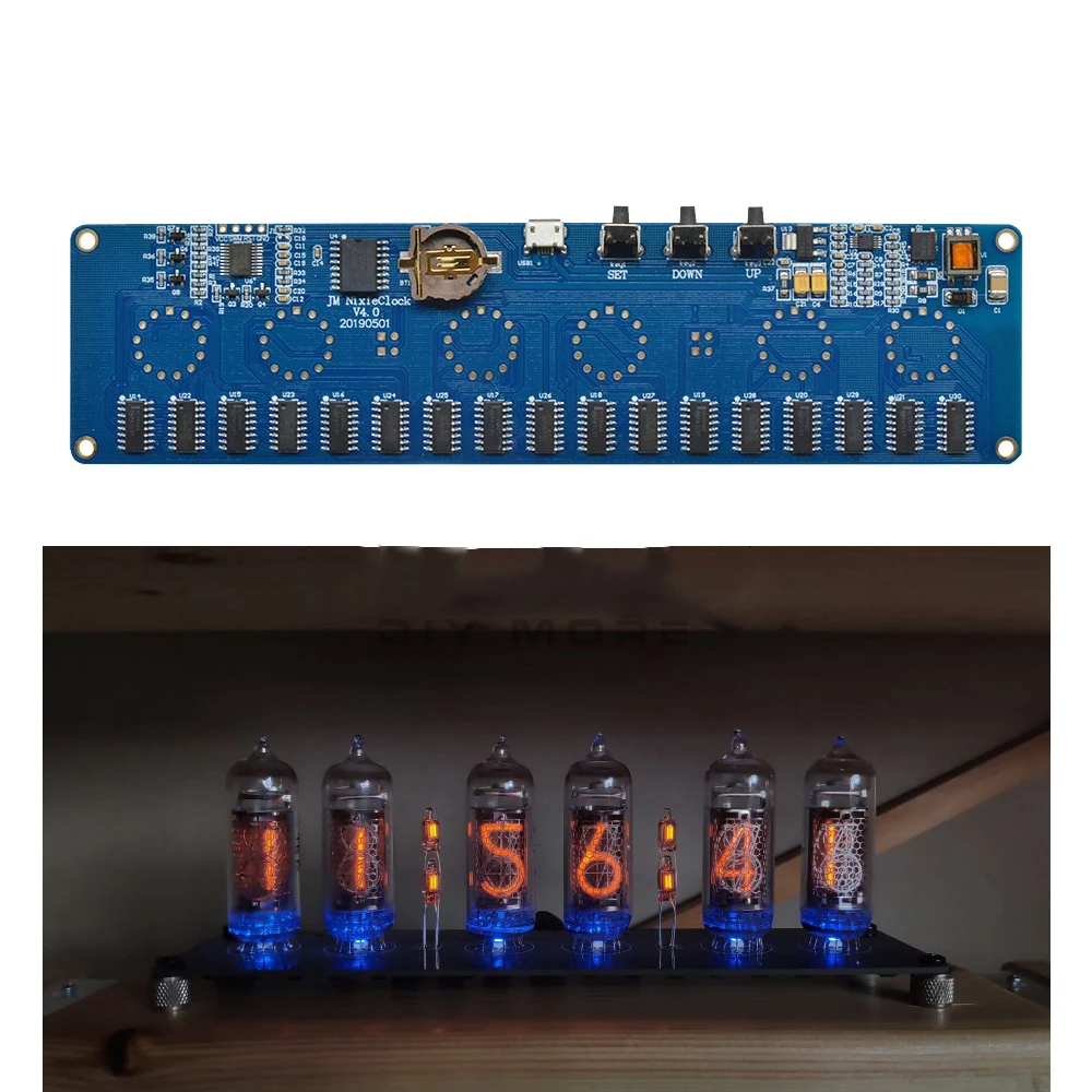 DIY In14 Nixie Tube Clock Digital LED Clock Gift Circuit Board Kit PCBA No Tubes