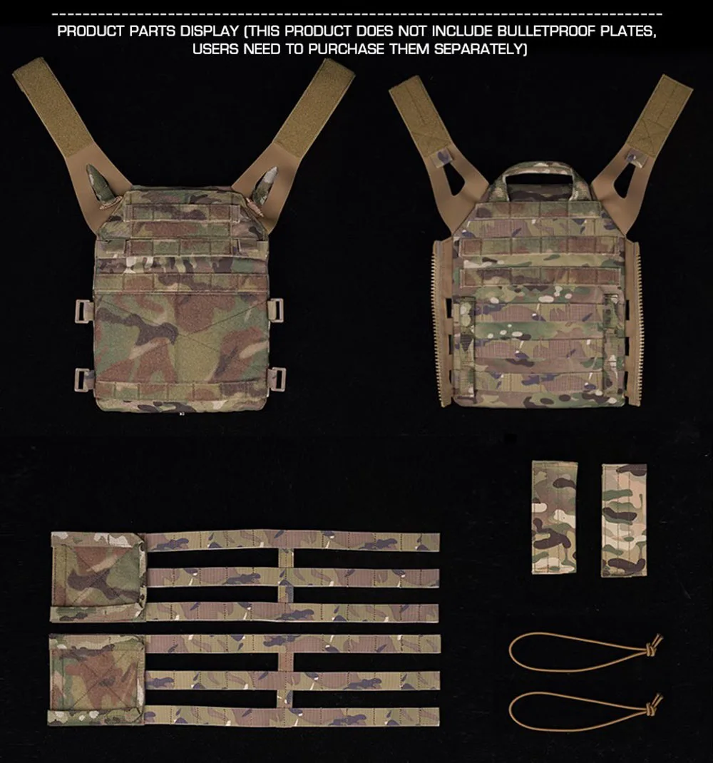 Taktische JPC Plate Carrier Weste 2,0 MOLLE Quick Release System Outdoor Jagd Kampf Training Körper Rüstung Schießen Airsoft Ausrüstung – Detail 6