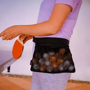 Ping pong training waist bag compartments