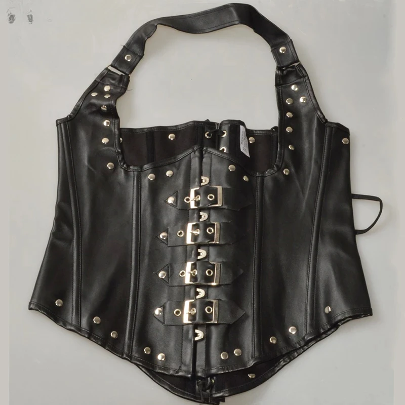 Steampunk Steel Boned Corset Top for Women Victorian Overbust Leather Waist Trainer Gothic Lace-Up Bustier Cosplay Body Shaper body shaper waist trainer corset bustier top waist corset lace corset