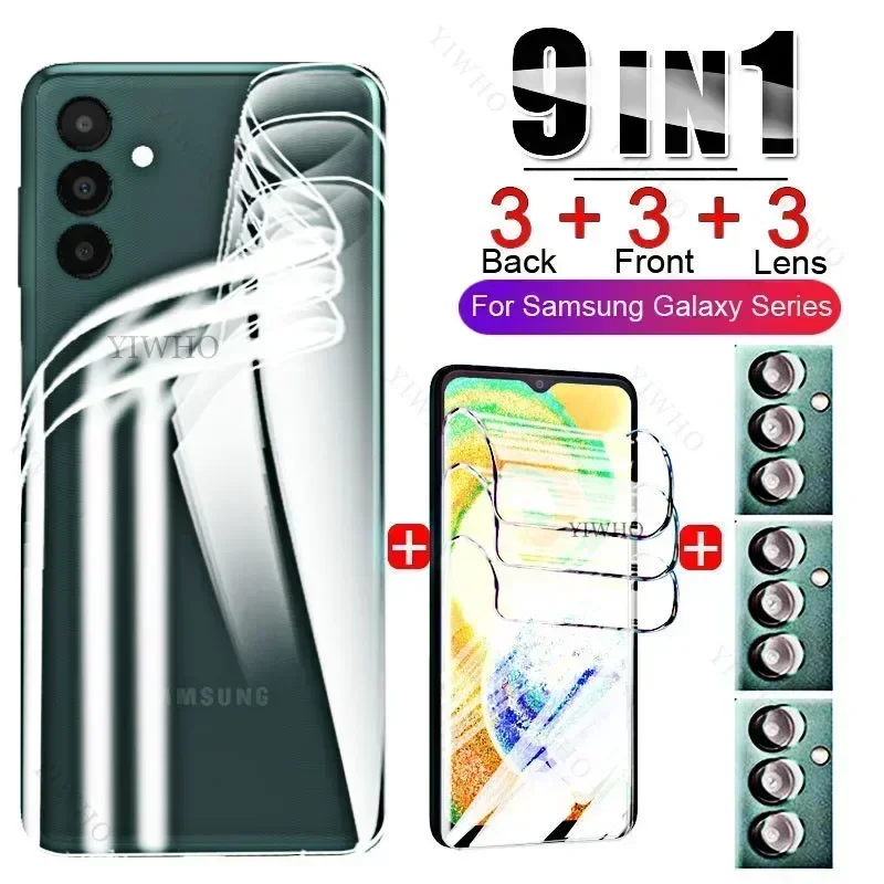 

9IN1 Water Gel Film for Samsung Galaxy A04s Screen Protector+Back Hydrogel Film+Lens Glass for Samsung A04s A04e A03s A52s A21s