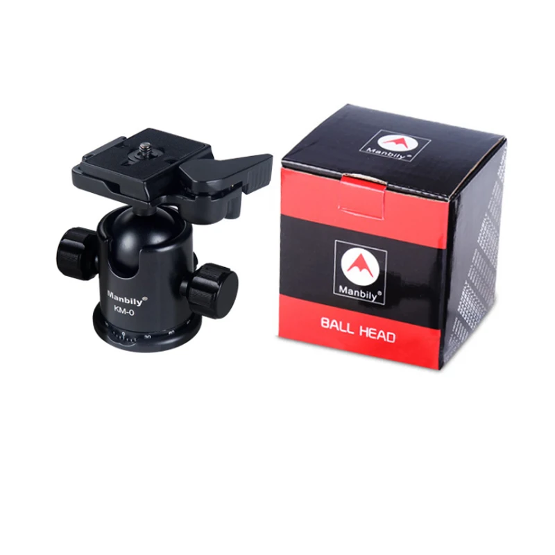 Manbily KM0 Professional Camera Ball Head Ballhead Tripod Head Panoramic Sliding Rail with Manfrotto 200PL-14 Clamp tripod ball head