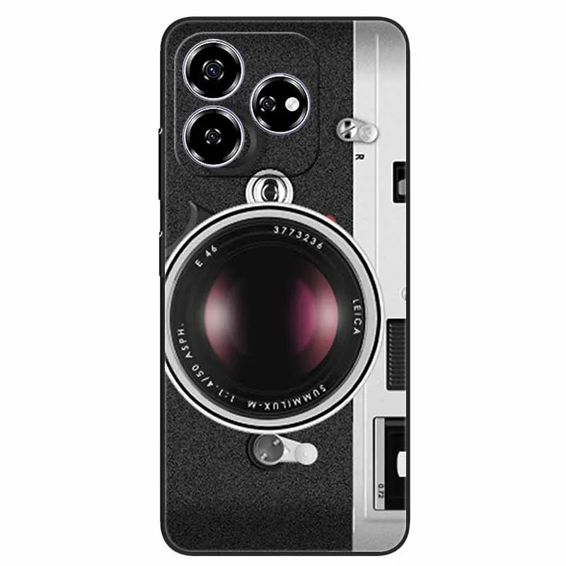 Stylish Black TPU Soft Silicone Phone Cover with Artistic Design