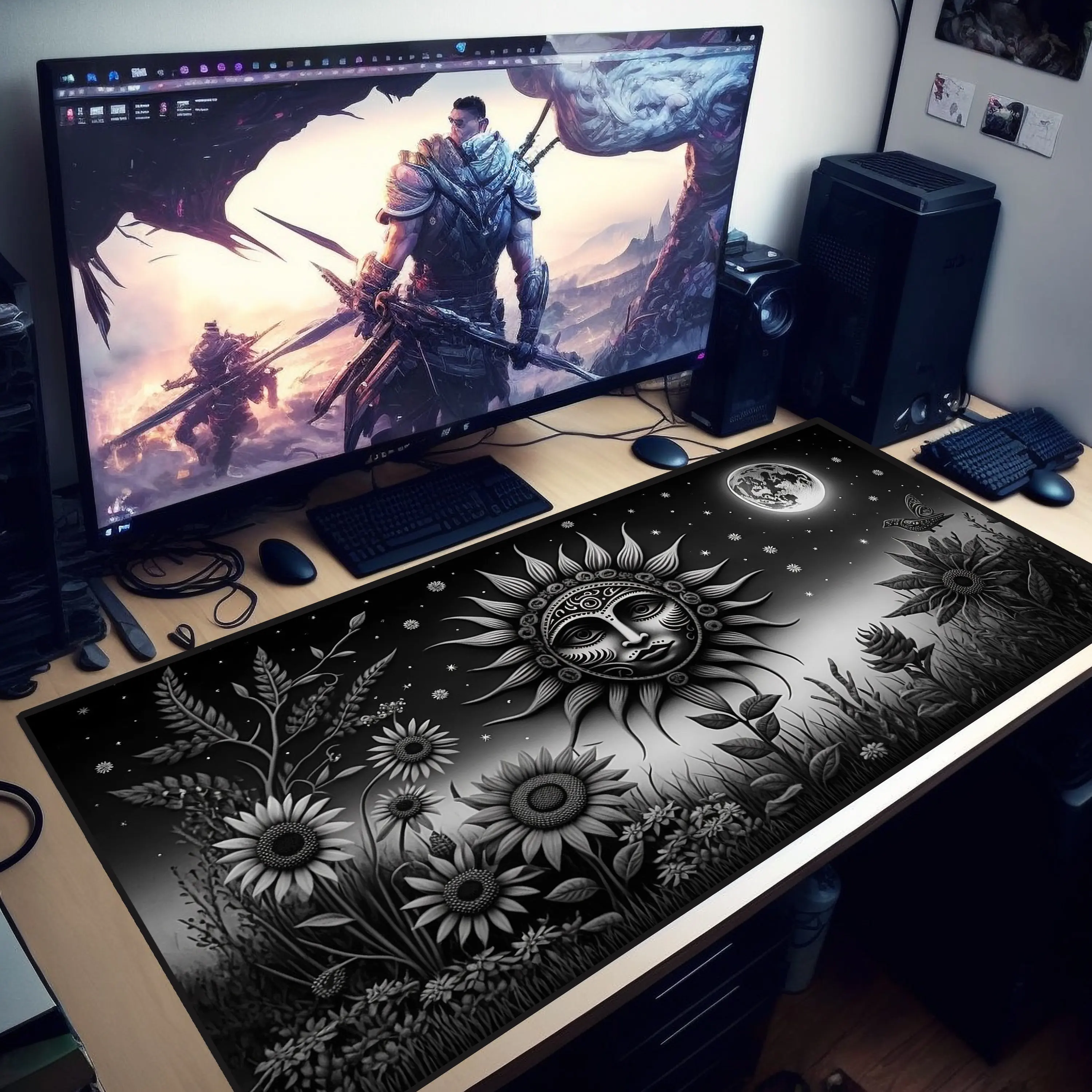 TengYuer Grande Tappetino Mouse da Gioco - XXXL Oversize Mousepad - 1200x600mm - Base Gomma Naturale Antiscivolo - per PC Laptop Mouse e Tastiera - Mandala