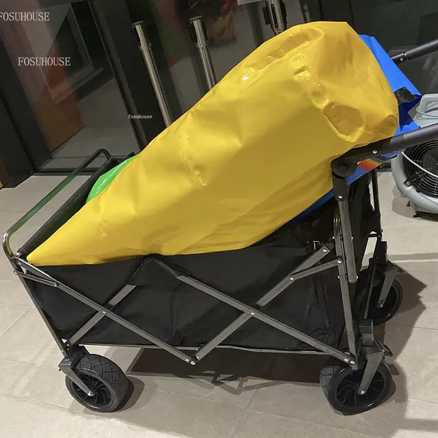 Kültéri Kerti Szekerek Összecsukható Kocsi Kerekekkel Kemping Északi Hordozható Piknik Húzza Rúd Horgászkocsik - Image 6