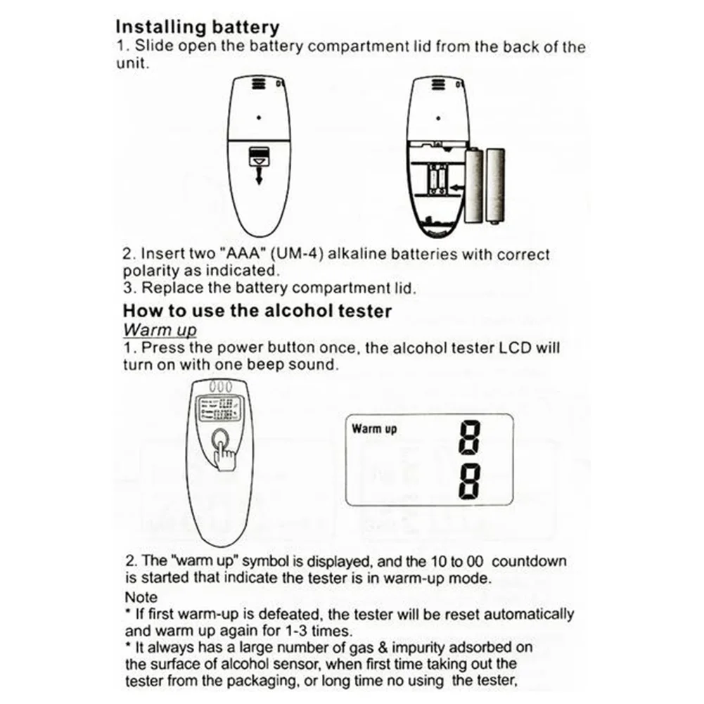 Alcohol Analyzer Portable Alcohol Breathalyzer LCD Display Small Detector with Sound Warning for Detection alcohol tester,breath alcohol tester,breathalyzer mouthpieces