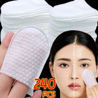 240PCS Disposable Makeup Remover Cotton Pad Soft Non-woven Fabric Cleansing Paper Wipe Cosmetic Pad U-Shaped Makeup Cotton Wipes 1