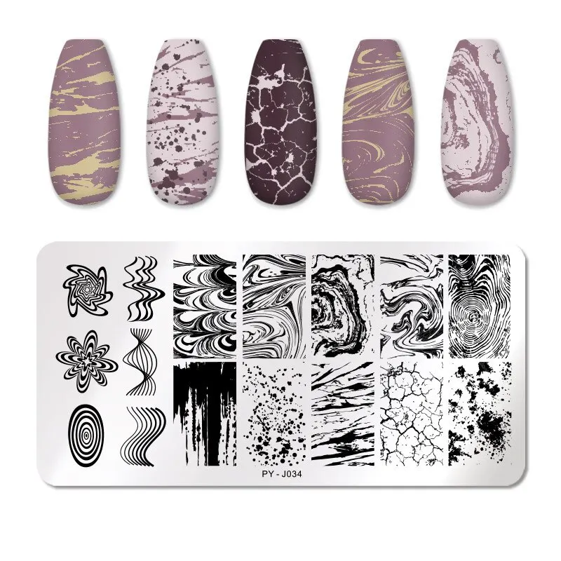 Nail Stamping Plates, 3PC, Flower Rectangle, Stainless Steel, Nail Image Stencils, Stamping Template, Manicure Tools