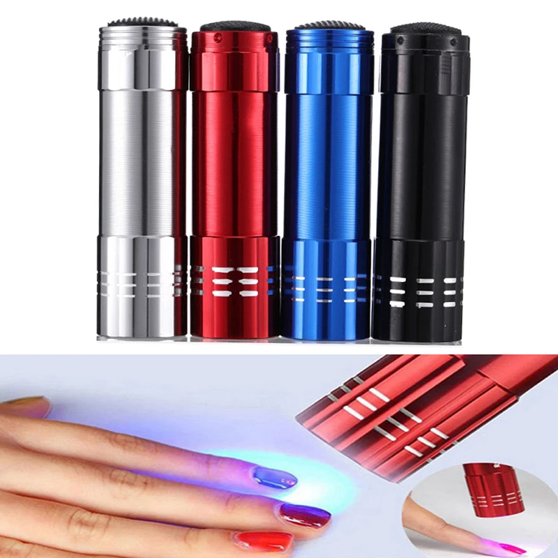 1PC 미니 네일 건조기 9 LED UV 램프 휴대용 포켓 라이트 네일 젤 경화 매니큐어 도구 USB 충전 포함