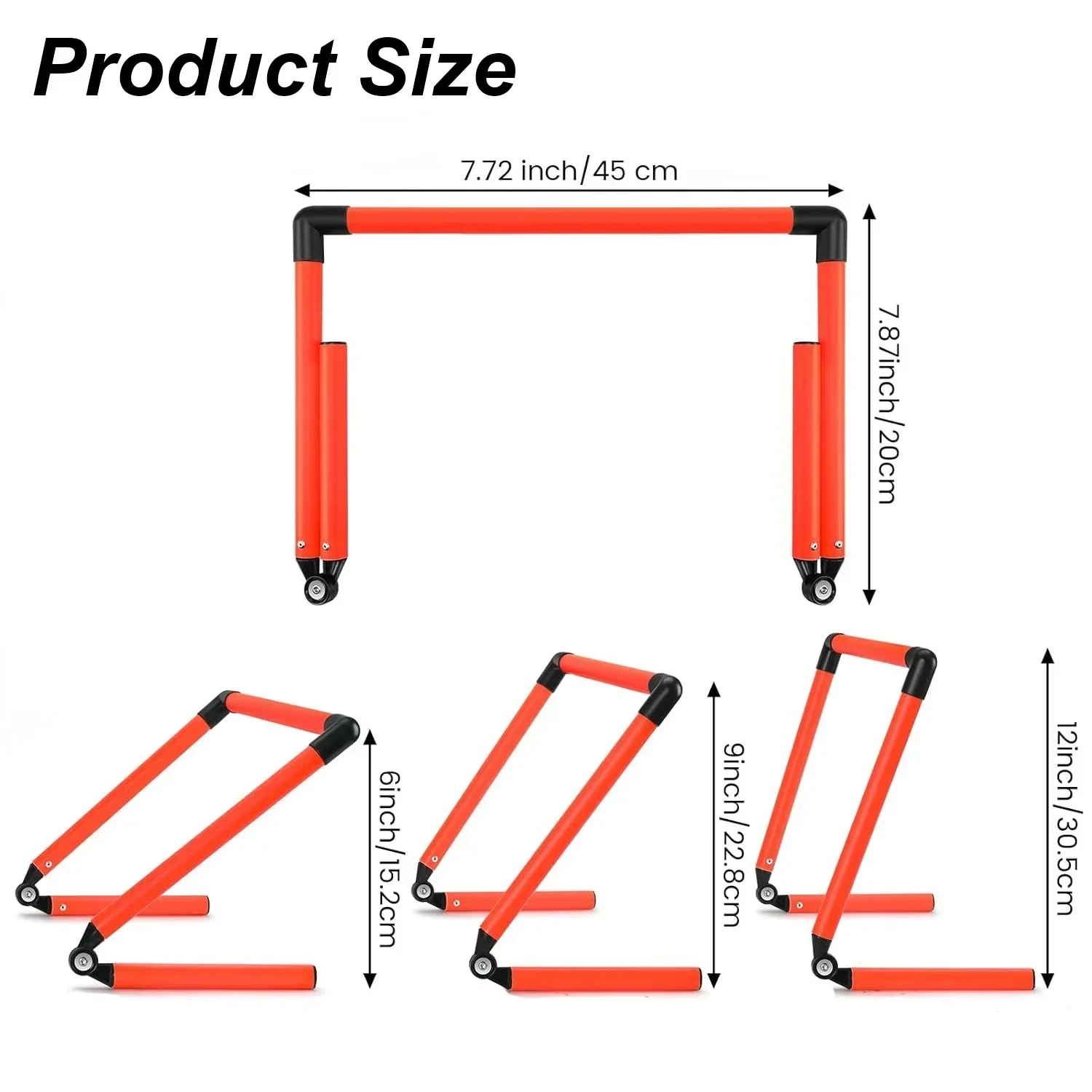 Adjustable Speed Training Hurdles 6" 9" 12" Agility Jumping Speed Fitness Equipment for Athletes Soccer Basketball Track Field