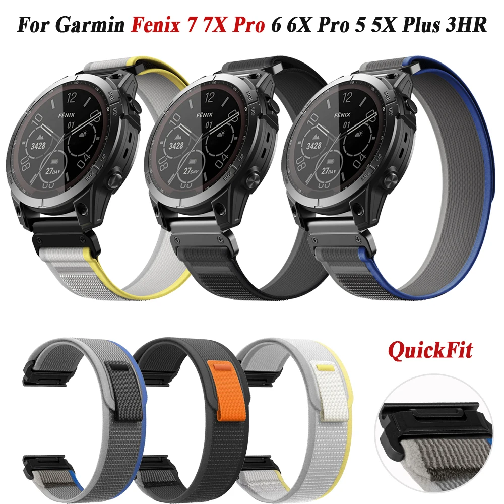 

Ремешок нейлоновый QuickFit для смарт-часов, браслет для Garmin Fenix 7 7X Pro Epix 2 Fenix 6 6X Pro 5 5X Plus, 22 мм 26 мм