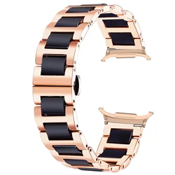 Luxury Ceramic & Metal Strap for Galaxy Watch Ultra - Elegant Bracelet Band for 47mm (Rose gold black)