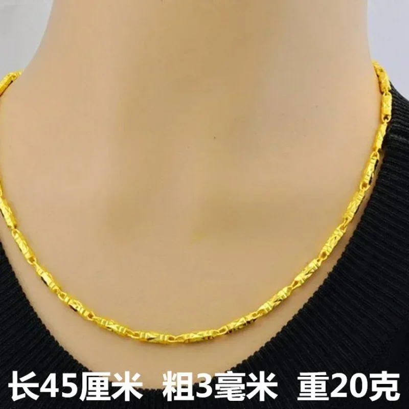 9999 24K real gold necklace women's real gold necklace pendant gold necklace women's jewelry fashion hundred items