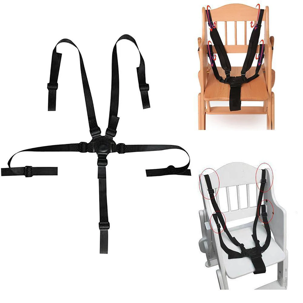 Five-point safety belt, universal safety belt for car seat, children's 5-point high chair belt