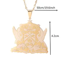Trinidad and Tobago Pendant Necklace Gold Color Trendy Ethnic Jewelry Gift 2