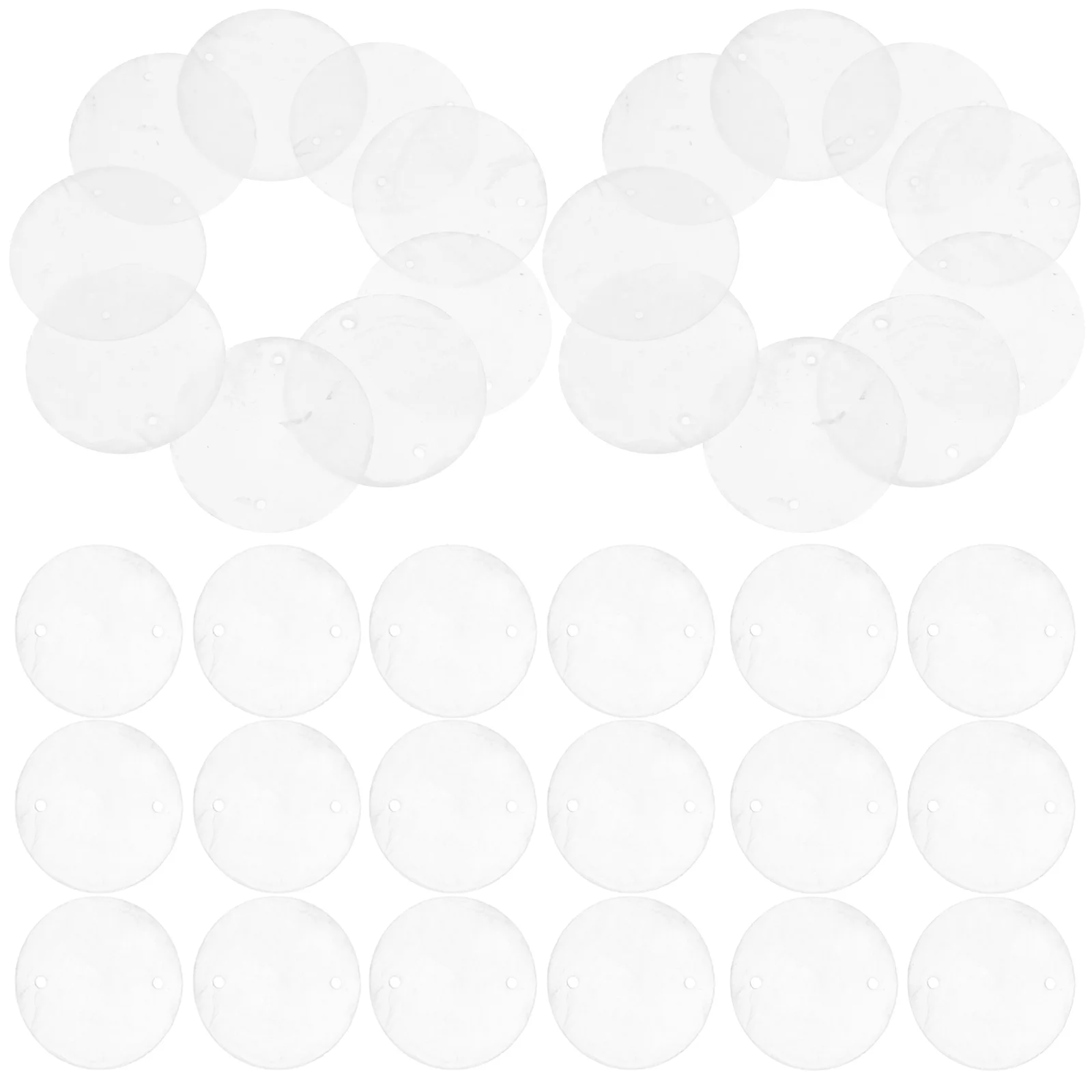 

Round Capiz Shells Natural Shell White Shells Earring Hanging Charm 2 Holes Wind Chimes Jewelry Making Wedding Home Decor
