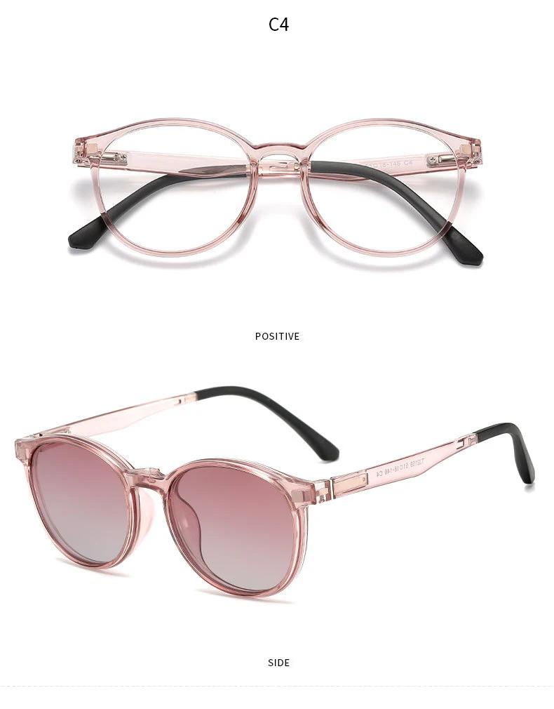 Xbora Magnetische Clip-On Sonnenbrille Frauen Fahren Polarisierte Runde Optische Gläser Männer Kleine Größe Brillen Tj2159 – Detail 10